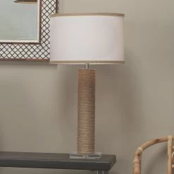 Cylinder Rope 28 Inch 150.00 Watt Jute Table Lamp Portable Light -Jamie Young Co Shop 1cyli tlju 13