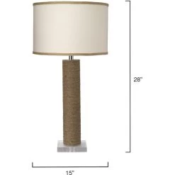 Cylinder Rope 28 Inch 150.00 Watt Jute Table Lamp Portable Light -Jamie Young Co Shop 1cyli tlju 6