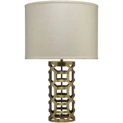 Labyrinth 30 Inch 150.00 Watt Antique Brass Metal Table Lamp Portable Light