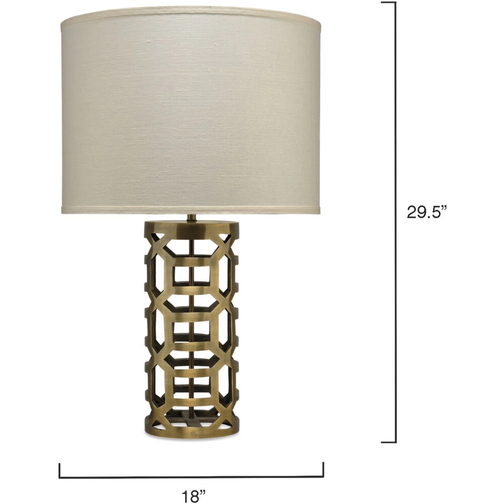 Labyrinth 30 Inch 150.00 Watt Antique Brass Metal Table Lamp Portable Light 3 Labyrinth 30 Inch 150.00 Watt Antique Brass Metal Table Lamp Portable Light - Image 3