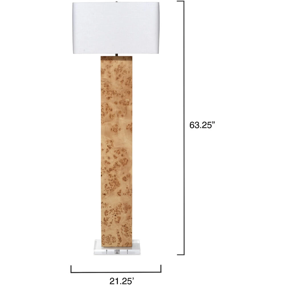 Parallel 63.25 Inch 150 Watt Natural Burl Wood Floor Lamp Portable Light 3 Parallel 63.25 Inch 150 Watt Natural Burl Wood Floor Lamp Portable Light - Image 3