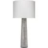Striped Silver Pillar 38 Inch 150.00 Watt Clear Seeded Table Lamp Portable Light