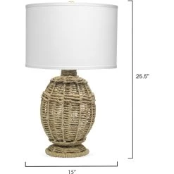 Jute Urn 26 Inch 150.00 Watt Jute Table Lamp Portable Light -Jamie Young Co Shop 1rope smna 5