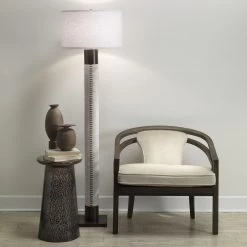 Sheridan 70 Inch 150.00 Watt White Hide & Oil Rubbed Bronze Metal Floor Lamp Portable Light 7 Sheridan 70 Inch 150.00 Watt White Hide & Oil Rubbed Bronze Metal Floor Lamp Portable Light -Jamie Young Co Shop 1sher flwh 3