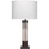Sheridan 32 Inch 150.00 Watt White Hide & Oil Rubbed Bronze Metal Table Lamp Portable Light