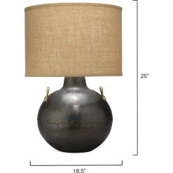 Two Handled Kettle 25 Inch 150.00 Watt Iron Table Lamp Portable Light -Jamie Young Co Shop 1twoh tlir 5