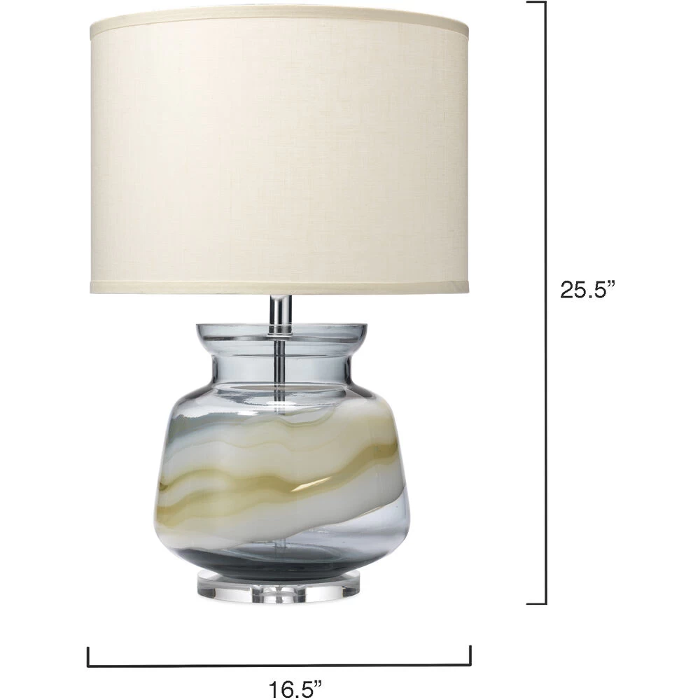 Ursula 26 Inch 150.00 Watt Blue Swirl Glass Table Lamp Portable Light 3 Ursula 26 Inch 150.00 Watt Blue Swirl Glass Table Lamp Portable Light - Image 3
