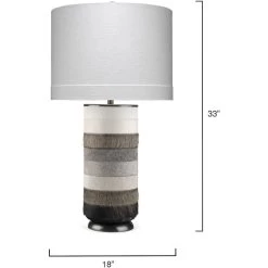 Winslow 33 Inch 150.00 Watt White / Light Grey / Dark Grey Hide Table Lamp Portable Light -Jamie Young Co Shop 1wins tlhi 2
