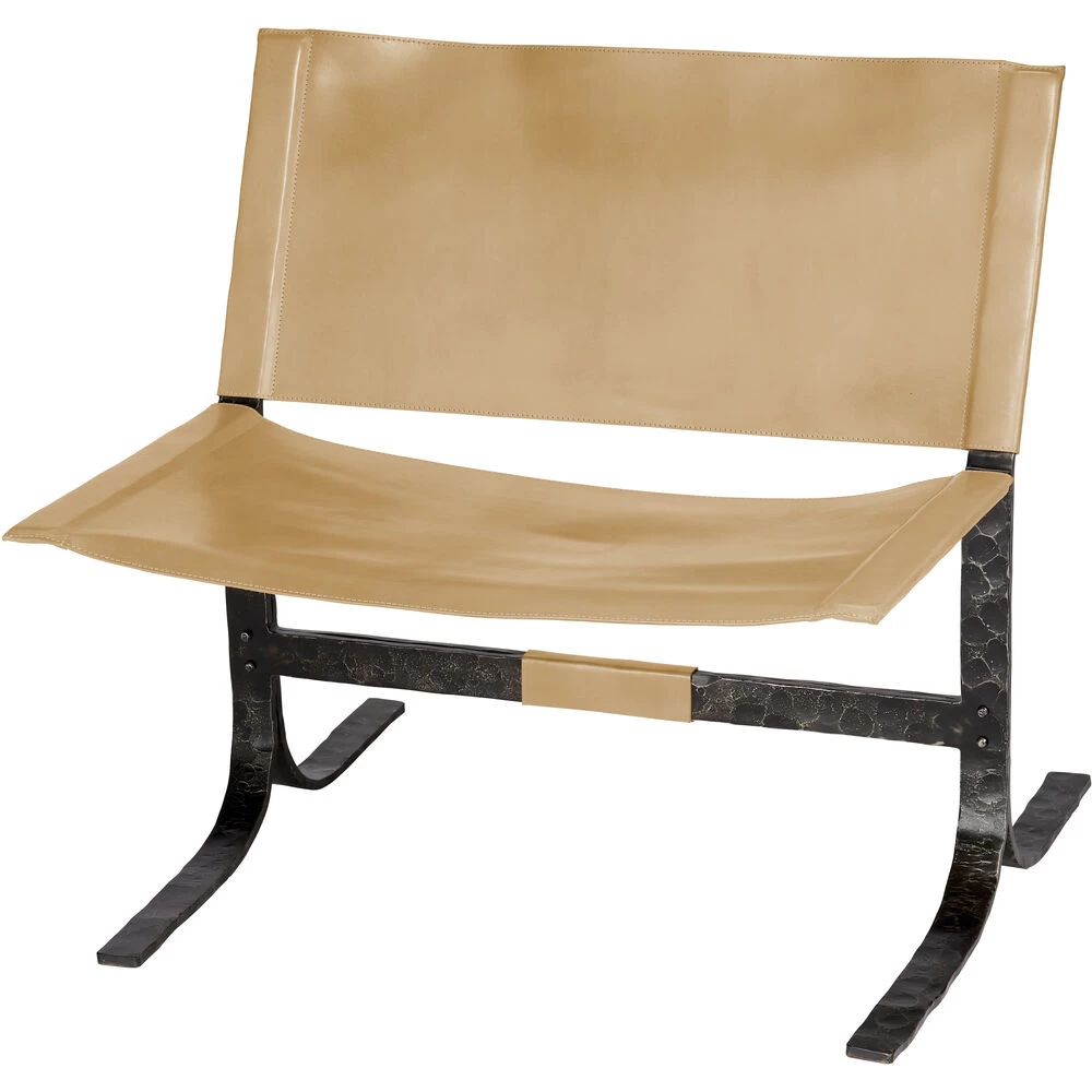 Alessa Cashew Leather And Black Sling Chair 1 Alessa Cashew Leather And Black Sling Chair