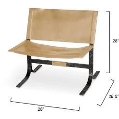 Alessa Cashew Leather And Black Sling Chair 11 Alessa Cashew Leather And Black Sling Chair -Jamie Young Co Shop 20ales chca 2