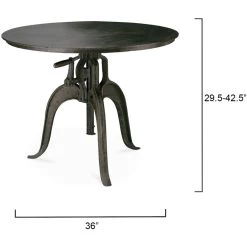 Americana 38 X 36 Inch Gun Metal Crank Table 9 Americana 38 X 36 Inch Gun Metal Crank Table -Jamie Young Co Shop 20amer crank 2