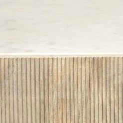 Argan 20 X 18 Inch Natural Wood & White Marble Table, Hexagon 7 Argan 20 X 18 Inch Natural Wood & White Marble Table, Hexagon -Jamie Young Co Shop 20arga lgwh 3