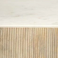 Argan 20 X 17 Inch Natural Wood & White Marble Table, Hexagon -Jamie Young Co Shop 20arga mdwh 3