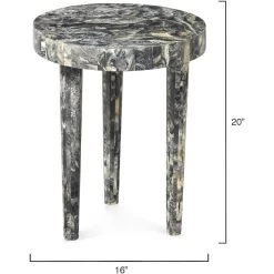 Artemis 20 X 16 Inch Black Resin Side Table -Jamie Young Co Shop 20arte lgbk 2