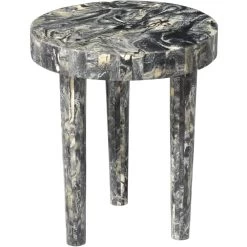 Artemis 16 X 14 Inch Black Resin Side Table