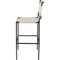 Asher 42 Inch Off-White Leather & Black Metal Bar Stool -Jamie Young Co Shop 20ashe bsow 2