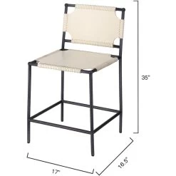 Asher 35 Inch Off-White Leather & Black Metal Counter Stool -Jamie Young Co Shop 20ashe csow 2