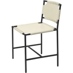 Asher Off White Leather & Black Forged Iron Dining Chair -Jamie Young Co Shop 20ashe dcwh 6