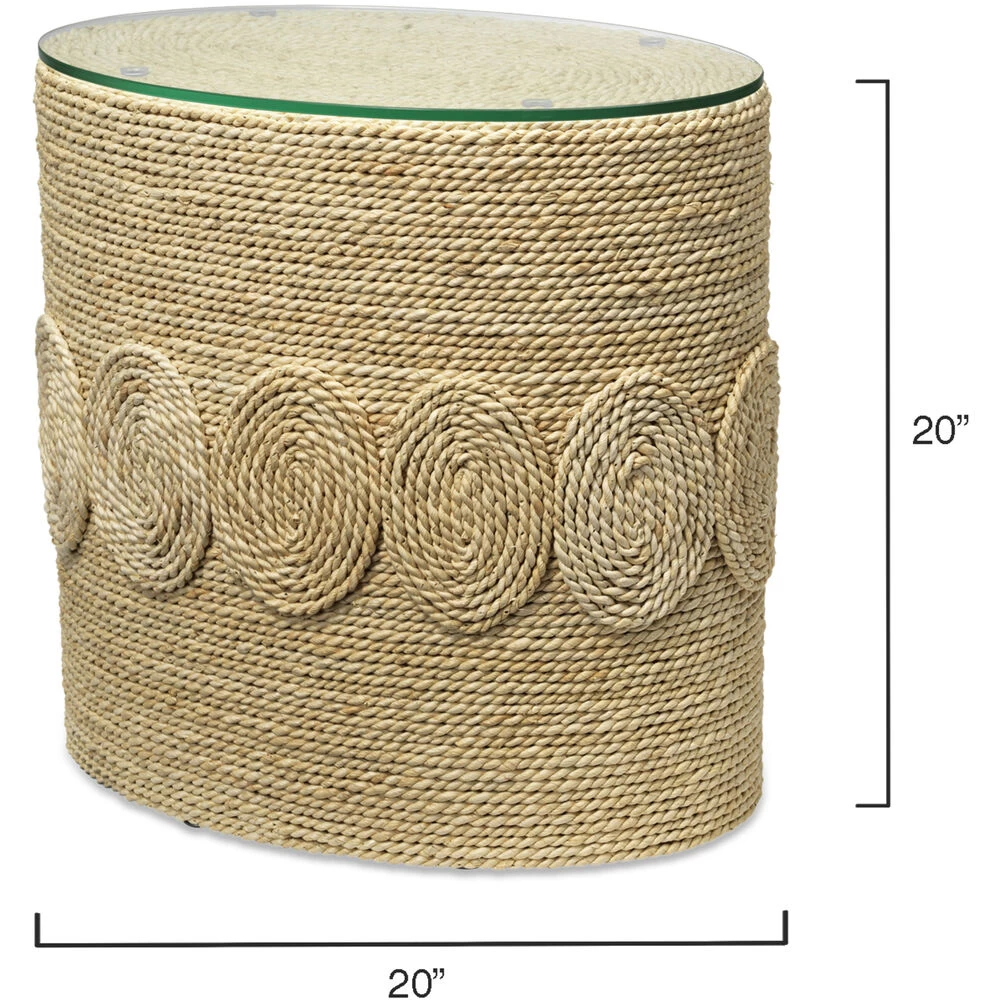 Barbados Oval 20 X 20 Inch Off-White Side Table 3 Barbados Oval 20 X 20 Inch Off-White Side Table - Image 3