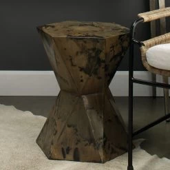 Crown 19 X 17 Inch Acid Washed Metal Side Table -Jamie Young Co Shop 20crow smaw 1