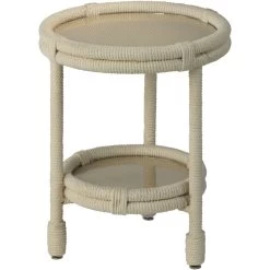 Delta 22 X 18 Inch White Rope Side Table