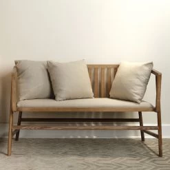 Grayson Off White Linen & Grey Washed Wood Settee -Jamie Young Co Shop 20gray sewna 10