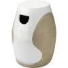 Hillside 20 X 14 Inch White & Natural Ceramic Side Table