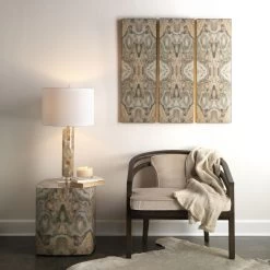 Ink Blot Curved 20 X 18 Inch Grey & Cream Lacquer Side Table -Jamie Young Co Shop 20ink stgr 3