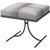 Kai 18 Inch Grey Hide & Black Hand Forged Iron Stool