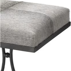 Kai 18 Inch Grey Hide & Black Hand Forged Iron Stool -Jamie Young Co Shop 20kai stool 6