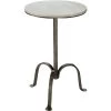 Left Bank 22 X 15 Inch White Marble With Gun Metal Iron Base Marble Table