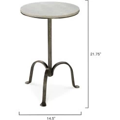 Left Bank 22 X 15 Inch White Marble With Gun Metal Iron Base Marble Table -Jamie Young Co Shop 20marb tlgm 2