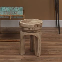 Mesa 17 X 13.5 Inch Natural Wood Wooden Stool -Jamie Young Co Shop 20mesa stwd 4