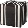 Nantucket Criss Cross 16 Inch Espresso Hide W/ White Hide Stripes Ottoman