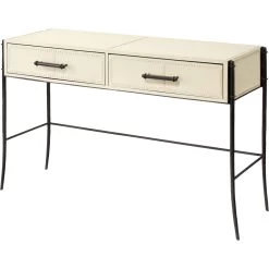 Nevado 50 Inch Off White And Black Console Table