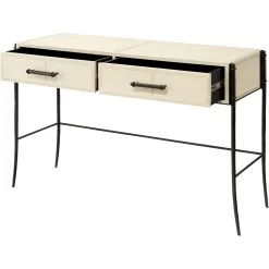 Nevado 50 Inch Off White And Black Console Table -Jamie Young Co Shop 20neva coow 4
