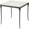 Nevado 26 X 26 Inch Off White Leather & Black Forged Iron Side Table