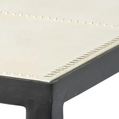 Nevado 26 X 26 Inch Off White Leather & Black Forged Iron Side Table -Jamie Young Co Shop 20neva stow 3