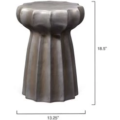 Oyster 19 X 13 Inch Charcoal Side Table -Jamie Young Co Shop 20oyst stch 2