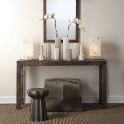 Oyster 19 X 13 Inch Charcoal Side Table -Jamie Young Co Shop 20oyst stch 4