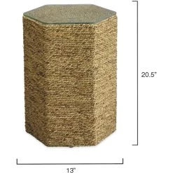 Peninsula 21 X 15 Inch Natural Sea Grass Side Table -Jamie Young Co Shop 20peni stna 2