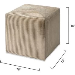 Pinstriped 16 Inch Black & Cream Hide Ottoman 7 Pinstriped 16 Inch Black & Cream Hide Ottoman -Jamie Young Co Shop 20pins smcr 2