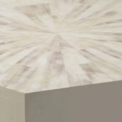 Radiant 21 X 20 Inch Light Grey & Beige Faux Horn W/ Light Grey Lacquer Side Table -Jamie Young Co Shop 20radi stgr 3