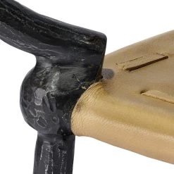 Renzo 25 X 20 Inch Black And Cashew Leather Side Table -Jamie Young Co Shop 20renz stbkc 3