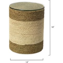 Saint Bart's 18 X 14 Inch Off-White & Natural Side Table 8 Saint Bart's 18 X 14 Inch Off-White & Natural Side Table -Jamie Young Co Shop 20sain stow 2