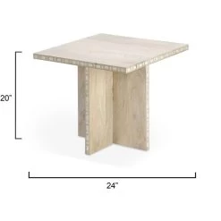 Sama 24 X 20 Inch White Patina Side Table -Jamie Young Co Shop 20sama stna 2