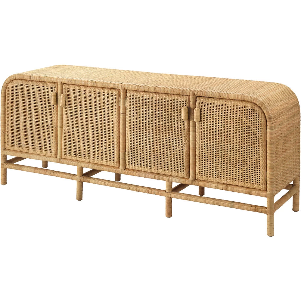 Santa Monica 72 X 18 Inch Natural Rattan Sideboard, Four-Door 1 Santa Monica 72 X 18 Inch Natural Rattan Sideboard, Four-Door