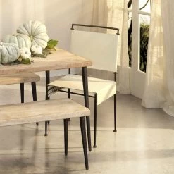 Sweetwater Off White Leather & Black Forged Iron Dining Chair 21 Sweetwater Off White Leather & Black Forged Iron Dining Chair -Jamie Young Co Shop 20swee dcwh 7