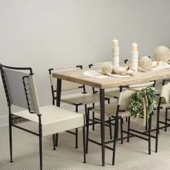 Sweetwater Off White Leather & Black Forged Iron Dining Chair 22 Sweetwater Off White Leather & Black Forged Iron Dining Chair -Jamie Young Co Shop 20swee dcwh 8