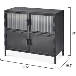 Vitrino 33.5 X 30 Inch Black 4 Door Side Table -Jamie Young Co Shop 20vitr4 stbk 2